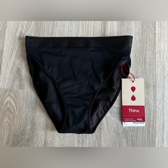 NWT Thinx Womens Period Underwear French Cut Heavy Black - Size Small - Picture 1 of 6